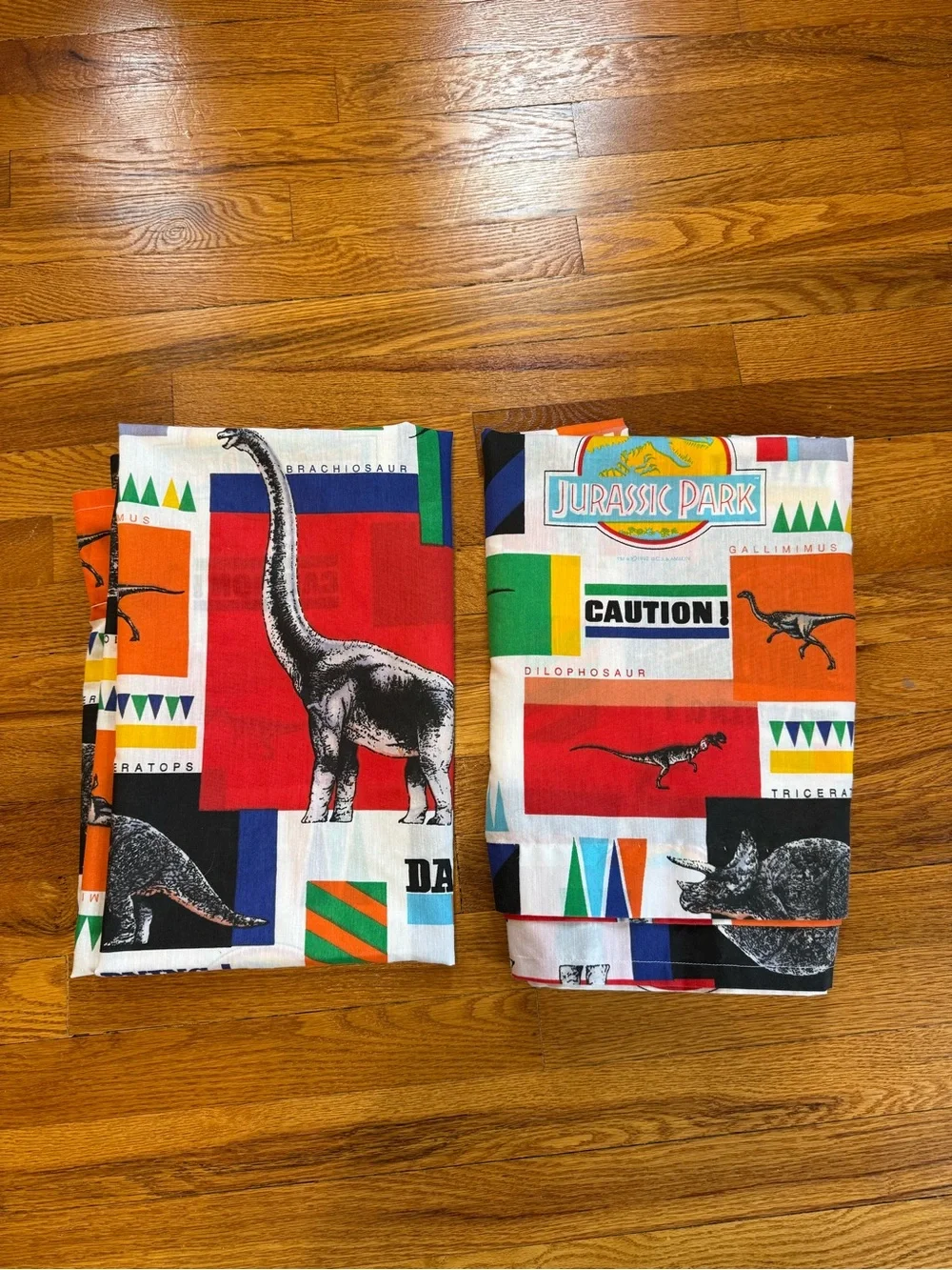 Jurassic Park Dinosaur Vintage 90s Pattern Curtain Set (4) Multicolor 63x40